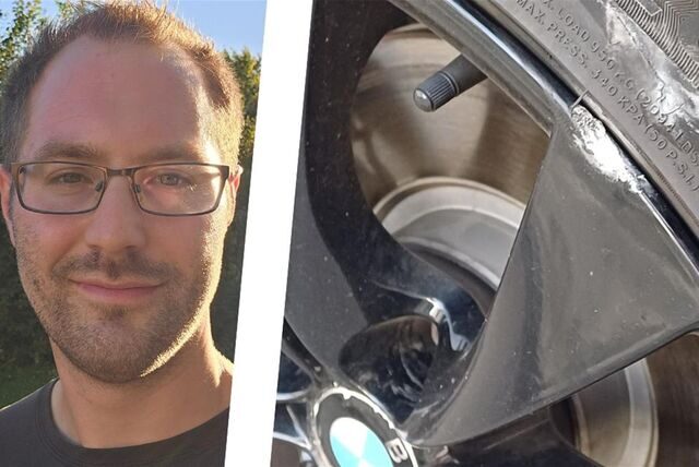 Das Auto von Tobias Dröge ist durch die Radwegrampe an der Ruhrstraße in Fröndenberg im vergangenen Jahr beschädigt worden. Er klagt deshalb gegen die Stadt.