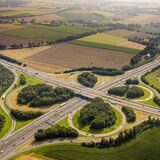 Ein Luftbild zeigt das Autobahnkreuz Dortmund/Unna