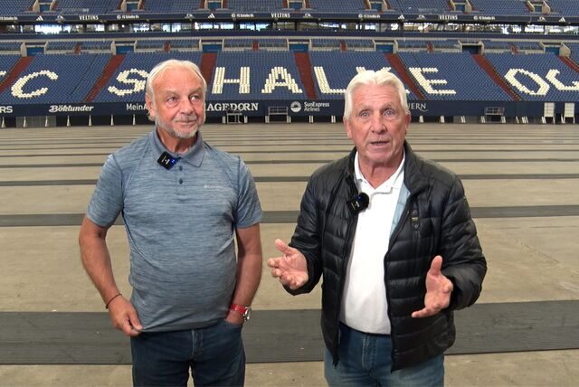 Fußball-Legenden Rüdiger Abramczik und Klaus Fischer im Legenden-Talk