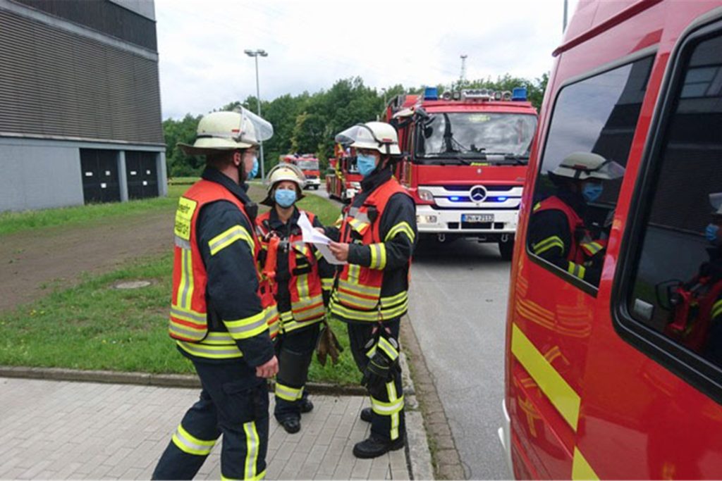title attribut Eine heiß gelaufene Dichtung sorgte am Donnerstag, 2. Juli 2020, für einen Einsatz der Feuerwehr am Gersteinwerk in Stockum.