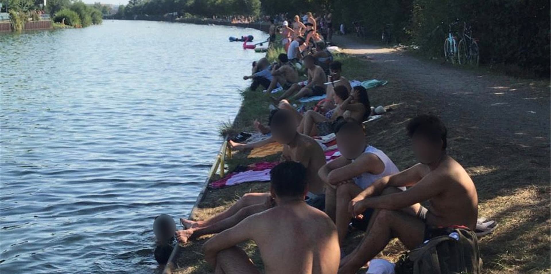 Am Dortmund-Ems-Kanal war es am Samstagnachmittag stellenweise sehr voll.