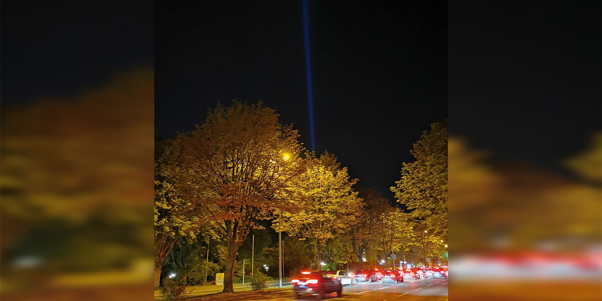 Lichtstrahl am Wall in Dortmund.