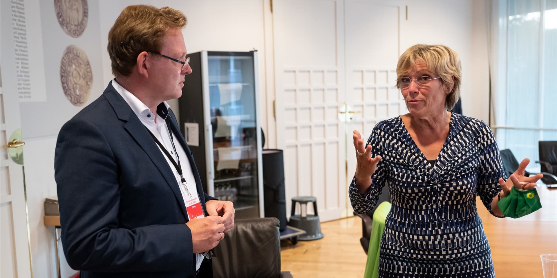 CDU-Mann Andreas Hollstein und die Grünen-OB-Kandidatin Daniela Schneckenburger (Archivbild). Schneckenburger hat es nicht in die Stichwahl geschafft. Die Grünen empfehlen nun die Unterstützung des CDU-Mannes.