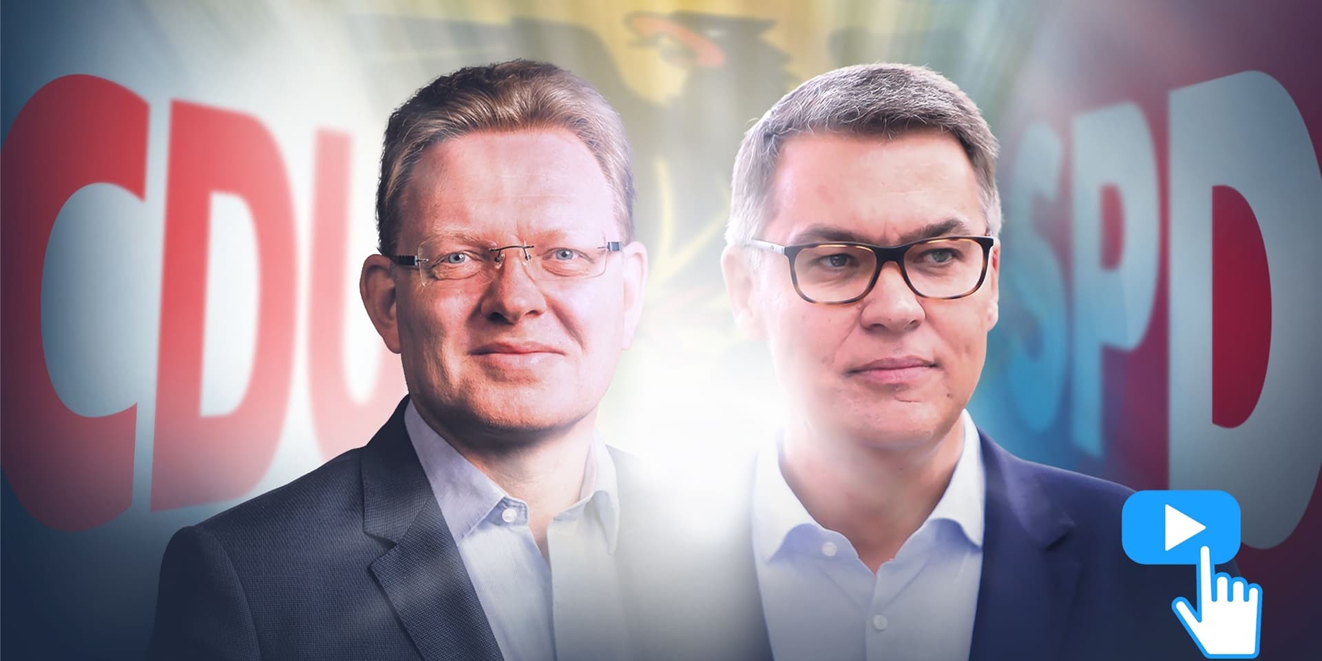 Andreas Hollstein (CDU, l.) und Thomas Westphal (SPD) stehen zur Wahl.