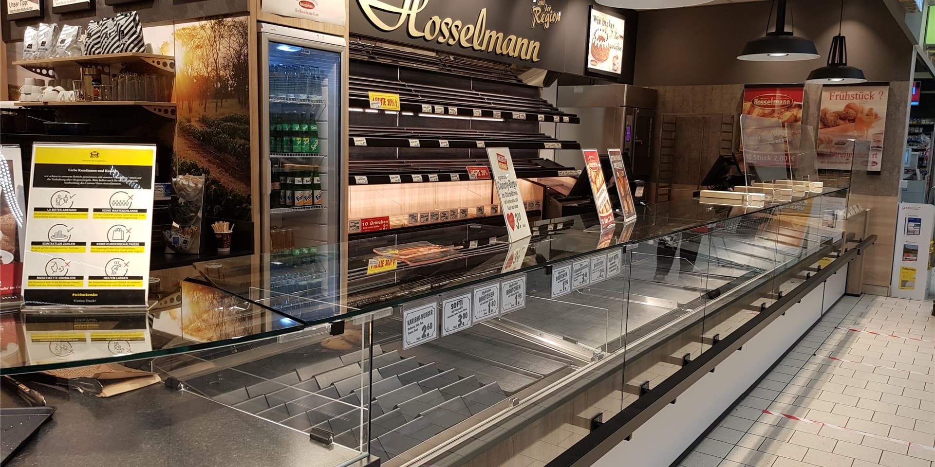 Leere Regale in der Hosselmann-Filiale im Kaufland in Lünen.