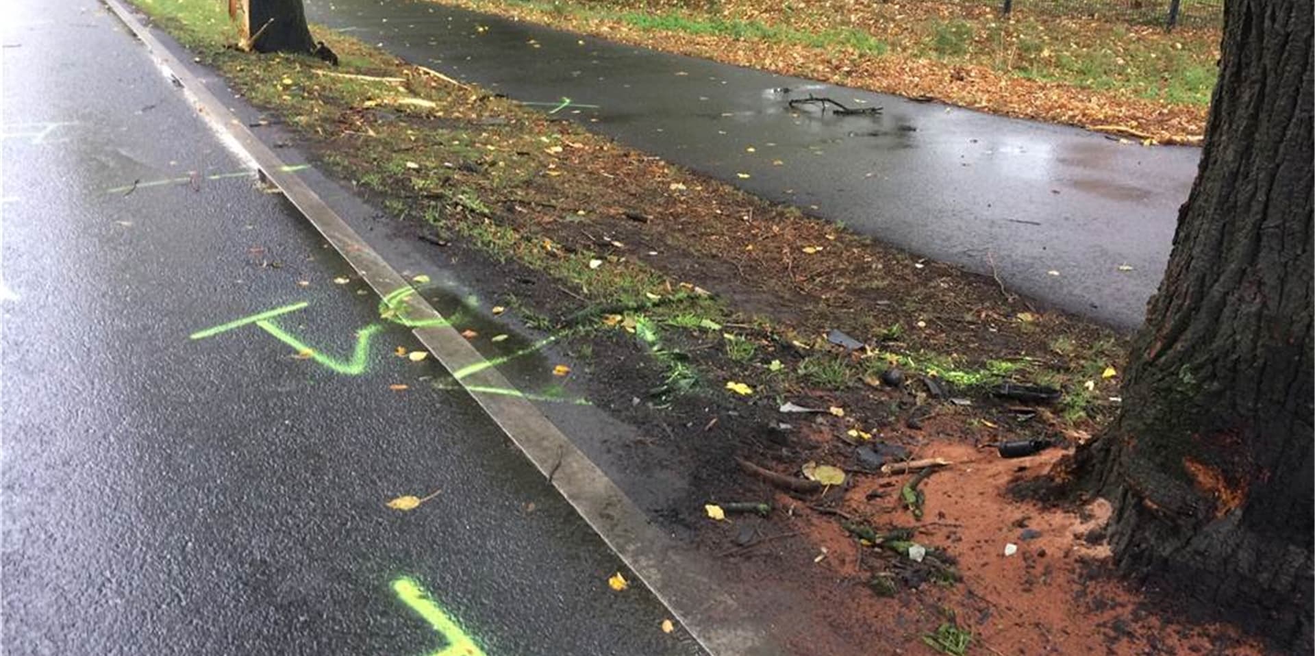 Die Unfallstelle an der Moltkestraße am Morgen danach.