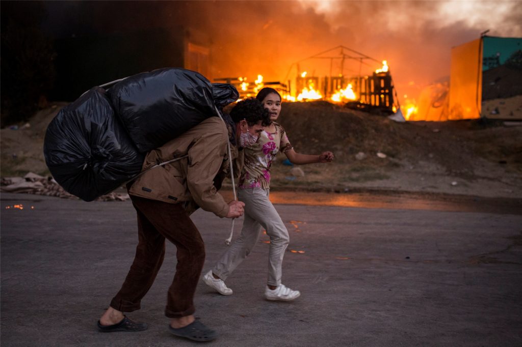 title attribut Anfang September hat ein Feuer das Flüchtlingslager Moria auf der griechischen Insel Lesbos beinahe komplett zerstört.