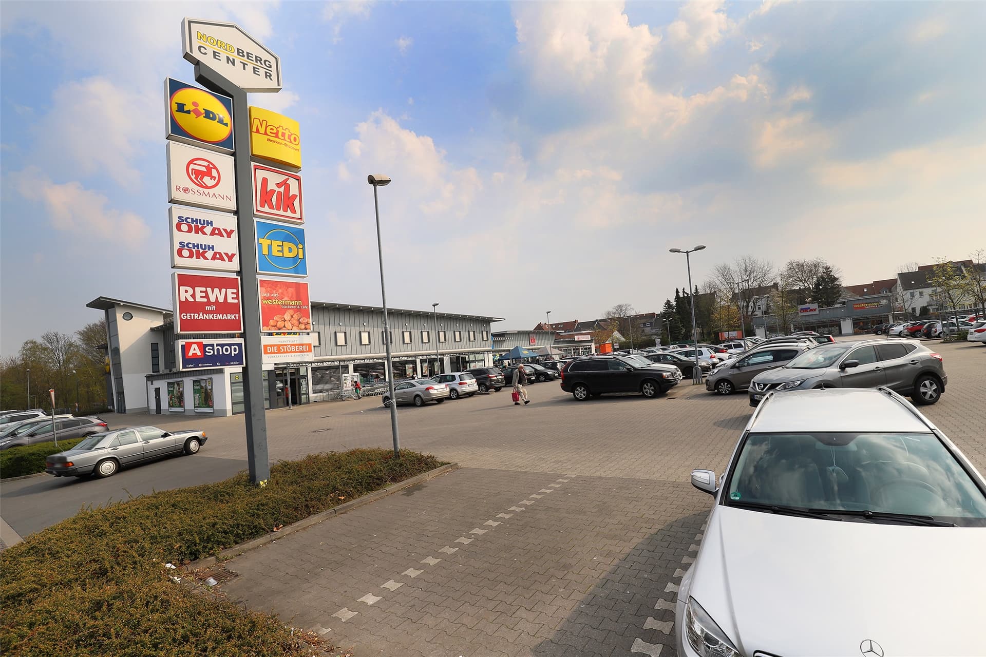 Parkplatz des Nordberg-Centers in Bergkamen-Mitte.
