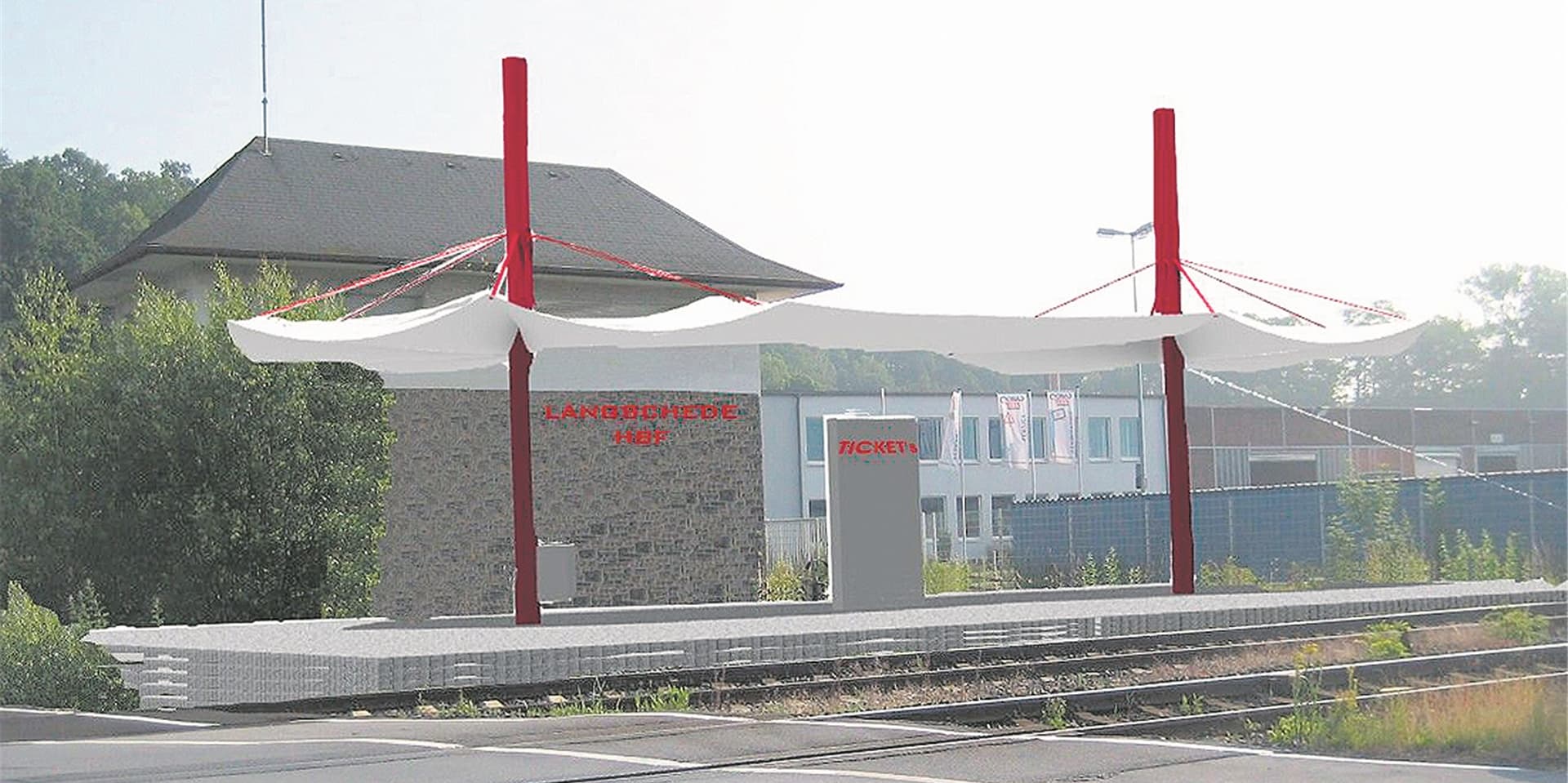 Ein simulierter Bahnsteig in Langschede.