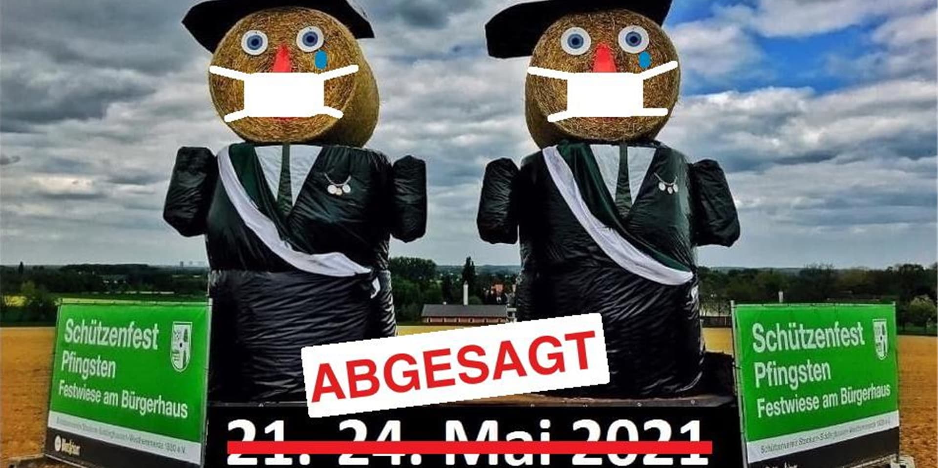 Mit dieser Fotomontage verkündet der Schützenverein Stockum-Siddinghausen-Westhemmerde die traurige Nachricht, dass sein für Mai 2021 geplantes Schützenfest nicht stattfinden wird.