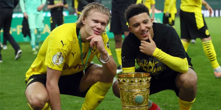 BVB-Matchwinner im Pokalfinale: Erling Haaland (l.) und Jadon Sancho.