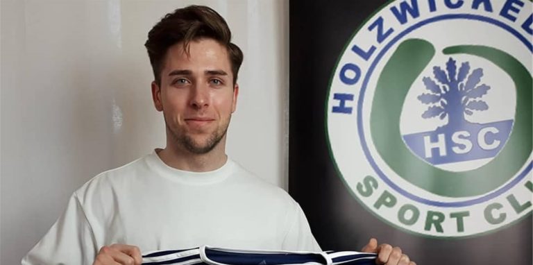 Brian Wolff (l.) kommt doch nicht zum Holzwickeder SC – obwohl er schon im Februar als Neuzugang präsentiert wurde.