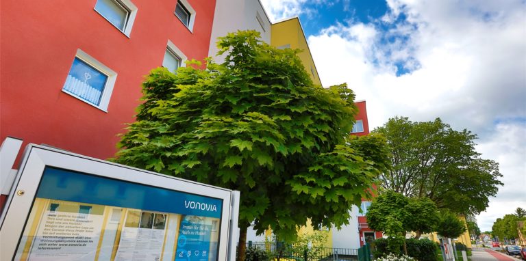 Mieterbüro vor einer Vonovia-Siedlung am Nordring in Kamen. Das Unternehmen besitzt Wohnungen in vier Städten und Gemeinden im Kreis Unna.