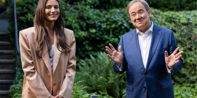 Merkel-Fan, Merz-Unterstützerin – und zuletzt auch Gast im Talk-Format von Unions-Kanzlerkandidat Laschet: Schauspielerin und Moderatorin Sophia Thomalla.