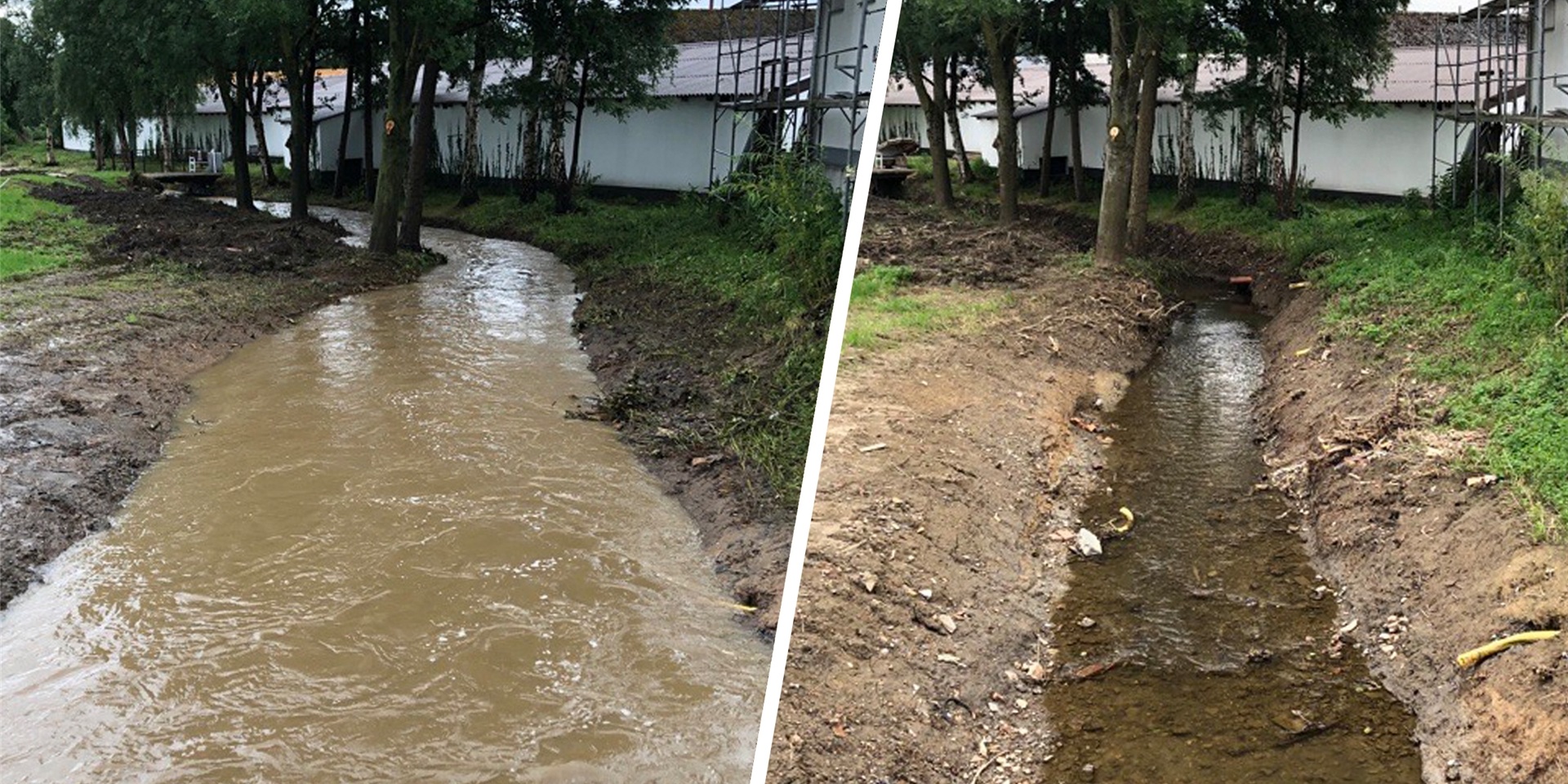 Hochwasser und Niedrigwasser auf dem Rammbach: Die Niederschläge im Juli 2021 veränderten das Bild der Flüsse, Bäche und Gräben in Fröndenberg innerhalb weniger Tage.