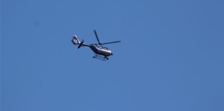 Der Hubschrauber der Bundespolizei flog über Schwerte, um die Sicherheit der Bahntrassen zu checken.