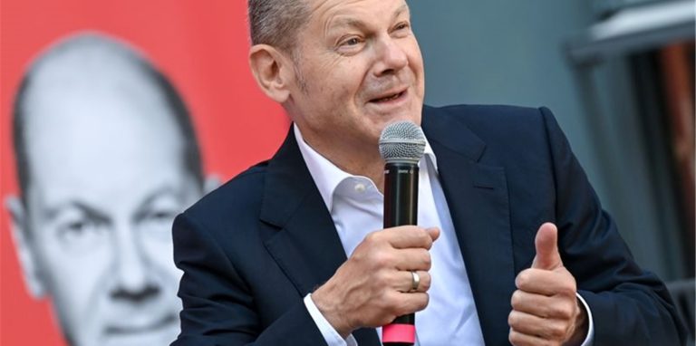 Kann mit den Umfragewerten zufrieden sein – Der Kanzlerkandidat der SPD: Olaf Scholz.