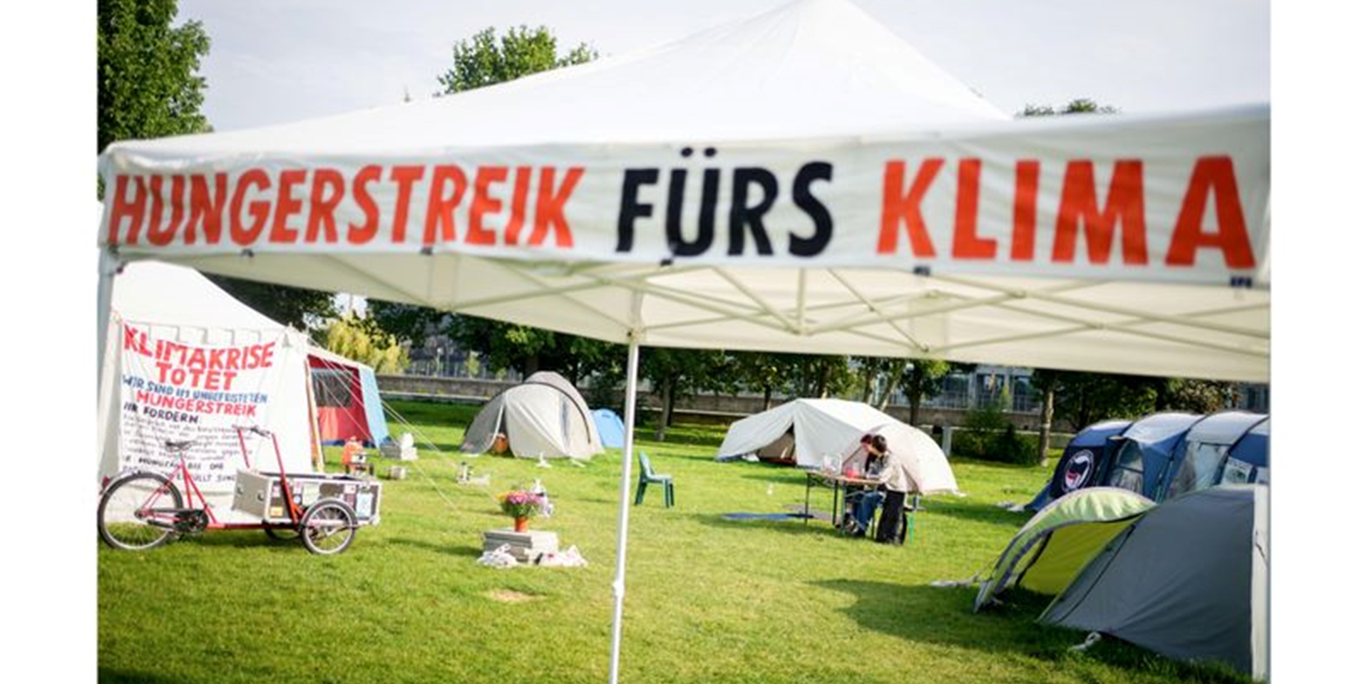 Das Camp der Hungerstreikenden im Regierungsviertel.