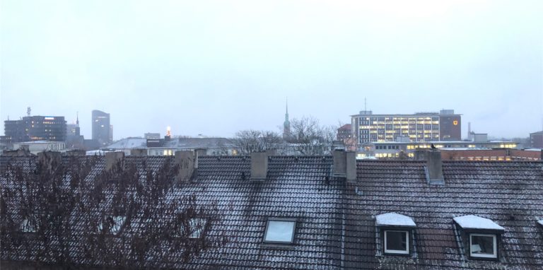 In vielen Bereich Dortmunds fiel am Montagmorgen der ersten, zarte Schnee.
