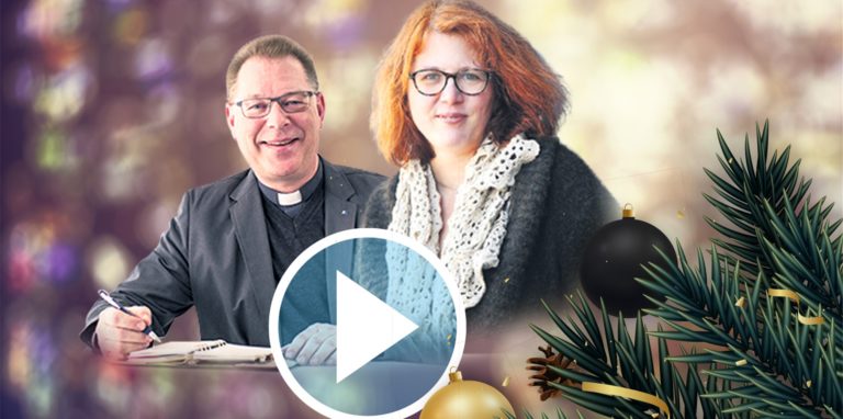 Pfarrerin Kerstin Schiffner von der Evangelischen Elias Kirchengemeinde Dortmund und Pastor Michael Ortwald von der Katholischen St. Urbanus Kirchengemeinde gestalten die Video-Gottesdienste.
