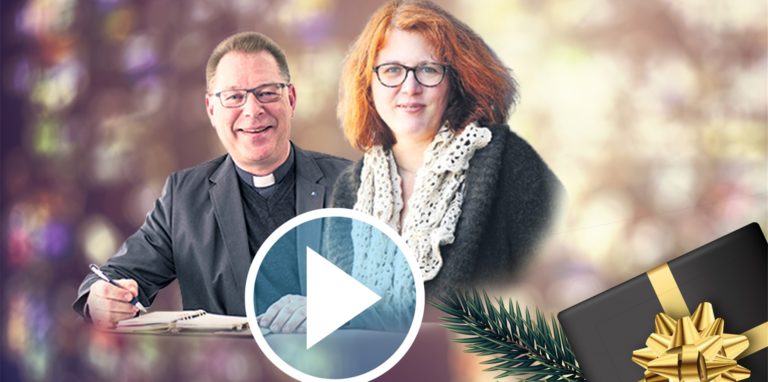 Pfarrerin Kerstin Schiffner von der Evangelischen Elias Kirchengemeinde Dortmund und Pastor Michael Ortwald von der Katholischen St. Urbanus Kirchengemeinde gestalten die Video-Gottesdienste.