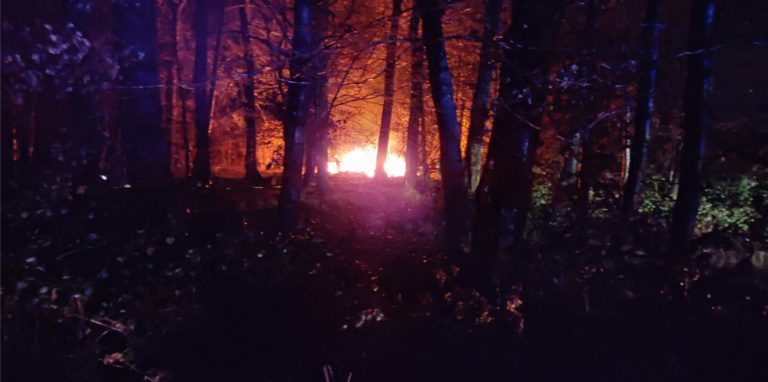 Am vergangenen Freitagabend rückte die Feuerwehr zu einem Brand in Werne Stockum aus. Eine Hütte stand in Brand.