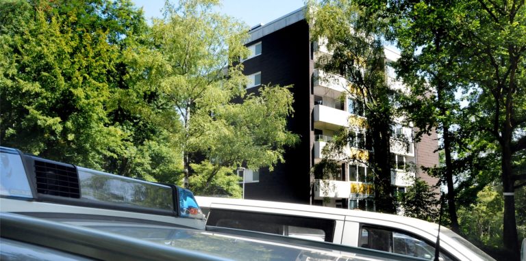 In dem Hochhaus an der Straße Im Ortsstück wurde das Fahrrad gestohlen.