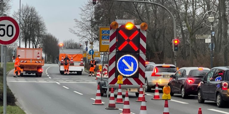 B1 und B54 mussten in Höhe Westfalenpark für die Zeit der Entschärfung gesperrt werden.