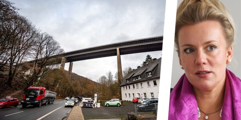 NRW-Verkehrsministerin Ina Brandes hofft auf einen Neubau der Rahmede-Talbrücke mit der A45 innerhalb von fünf Jahren.