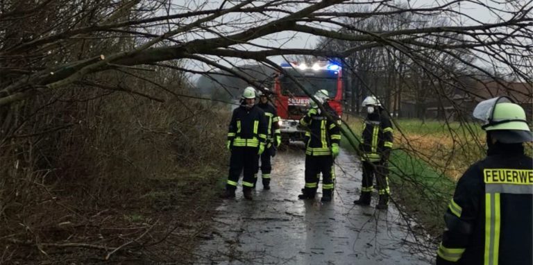 Die Feuerwehr Ascheberg musste aufgrund der Stürme mehrmals wegen umgefallener Bäume oder abgebrochener Äste ausrücken.