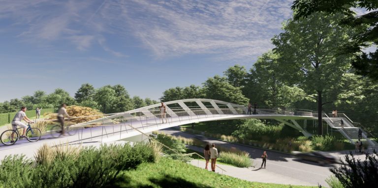 So sieht der Siegerentwurf zu der „Lippe-Brücke“ für den IGA-Radweg zwischen Lüner und Bergkamen aus.
