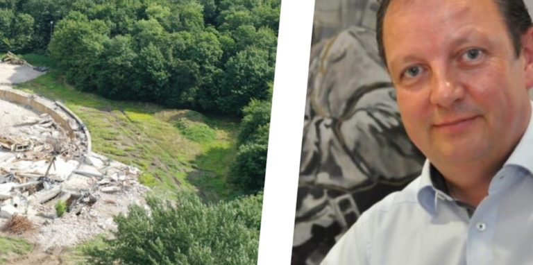 Johannes Hofnagel setzt sich für den Erhalt des Waldes hinter dem ehemaligen Kühlturm auf der Steag-Fläche in Lünen ein.