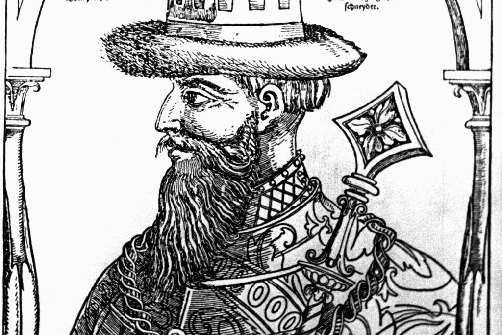 Der Stich von Hans Weygel (Nürnberg 1580) zeigt Iwan IV., der am 16. Januar 1547 in Moskau zum ersten Zaren von Russland gekrönt wurde. Der Stich von Hans Weygel (Nürnberg 1580) zeigt Iwan IV., der am 16. Januar 1547 in Moskau zum ersten Zaren von Russland gekrönt wurde.