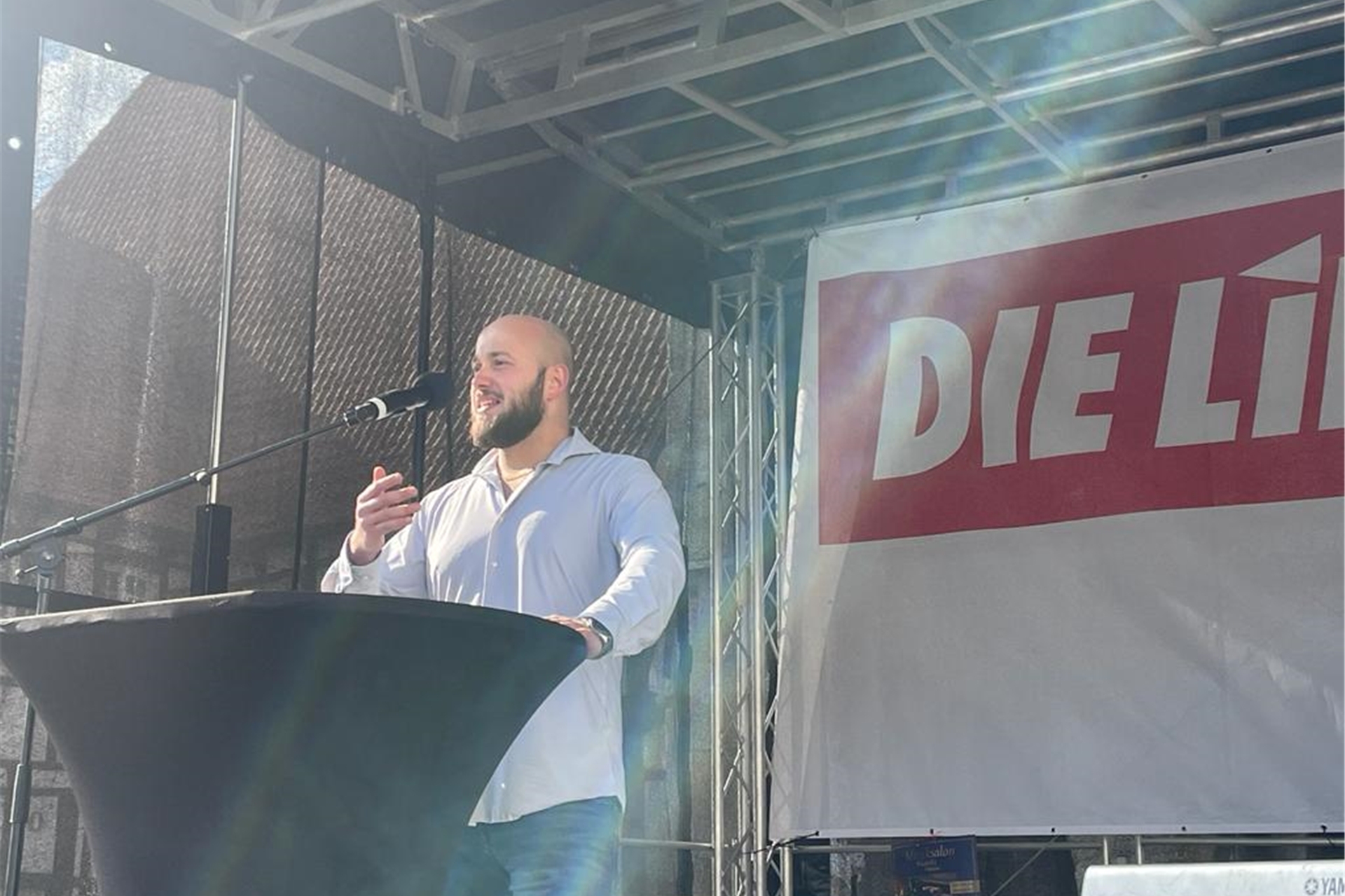 Jules El-Khatib im Wahlkampf