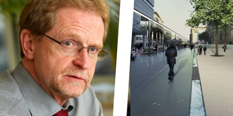 Die Stadtplaner um Dezernent Ludger Wilde stellen den geplanten Wasserlauf für den „Boulevard Kampstraße“ infrage.