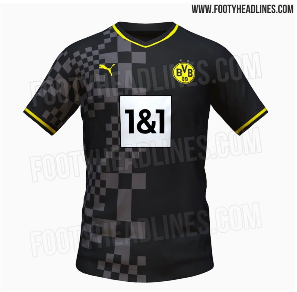 So soll das BVB-Auswärtstrikot für die Saison 2022/23 aussehen. So soll das BVB-Auswärtstrikot für die Saison 2022/23 aussehen.