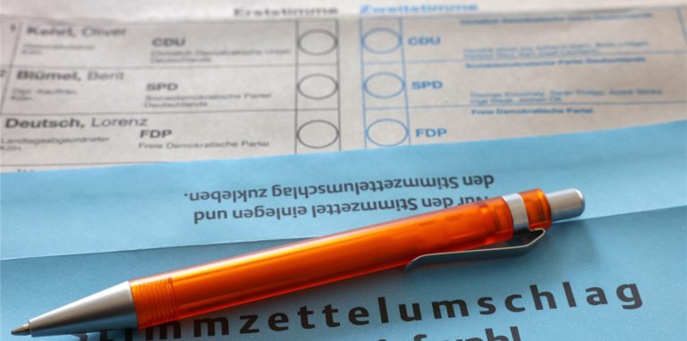 Briefwahl-Zettel zur Landtagswahl