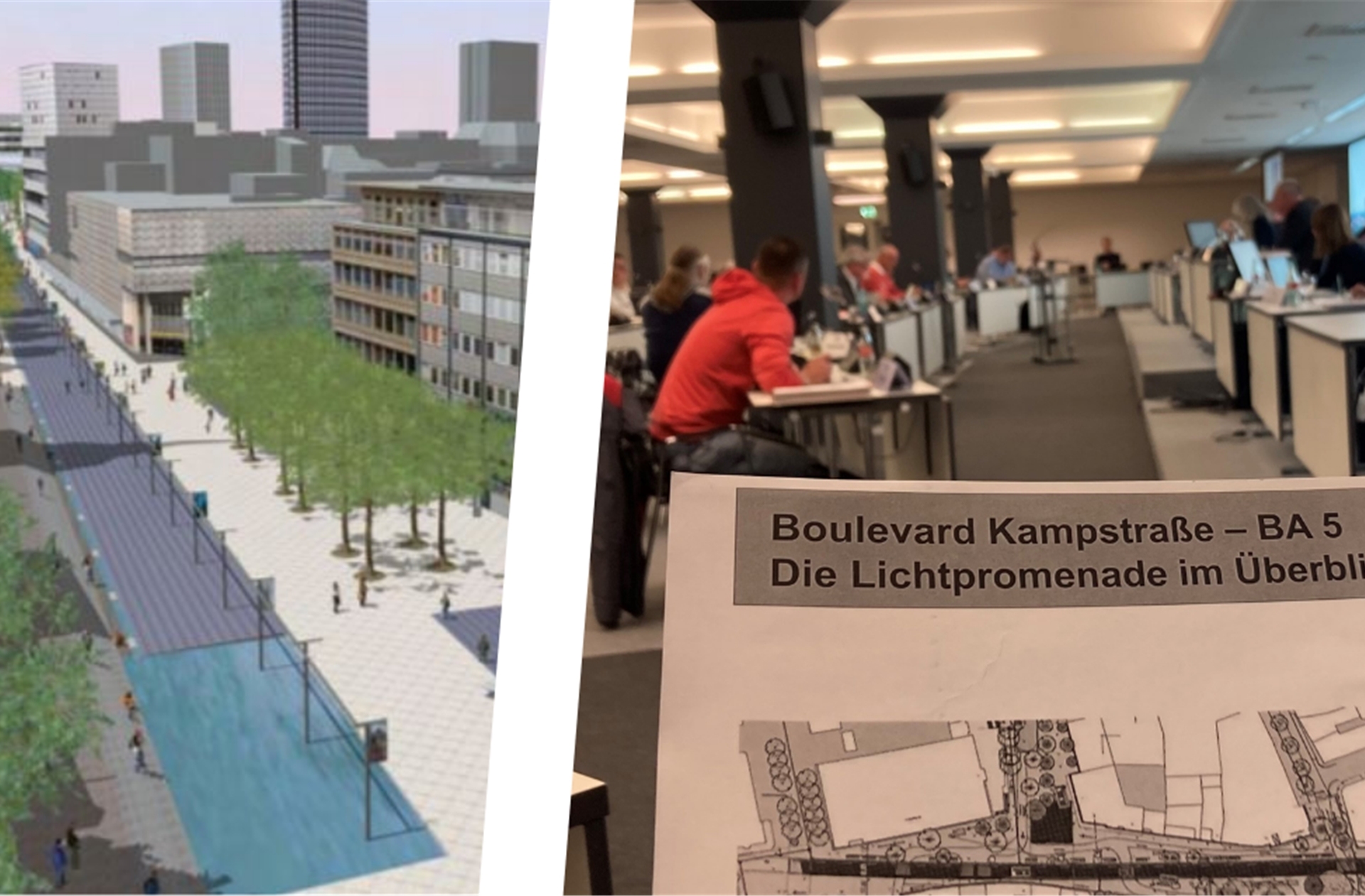 Die Pläne für den Boulevard Kampstraße werden erneut in der Politik diskutiert.