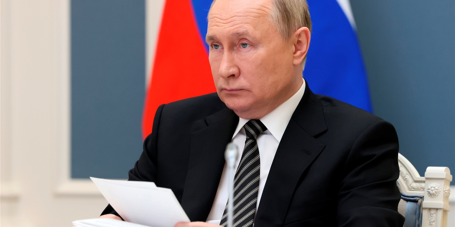 Wladimir Putin, Präsident von Russland, nimmt an einer Sitzung des Obersten Eurasischen Wirtschaftsrates per Videokonferenz teil.
