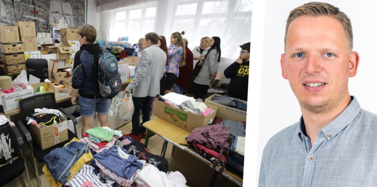 Daniel Magalski fuhr mit dem Hilfstransport von Lünen in die Partnerstadt Kamien Pomorski in Polen. Die Menschen aus der Ukraine dort warteten schon auf die Hilfsgüter.
