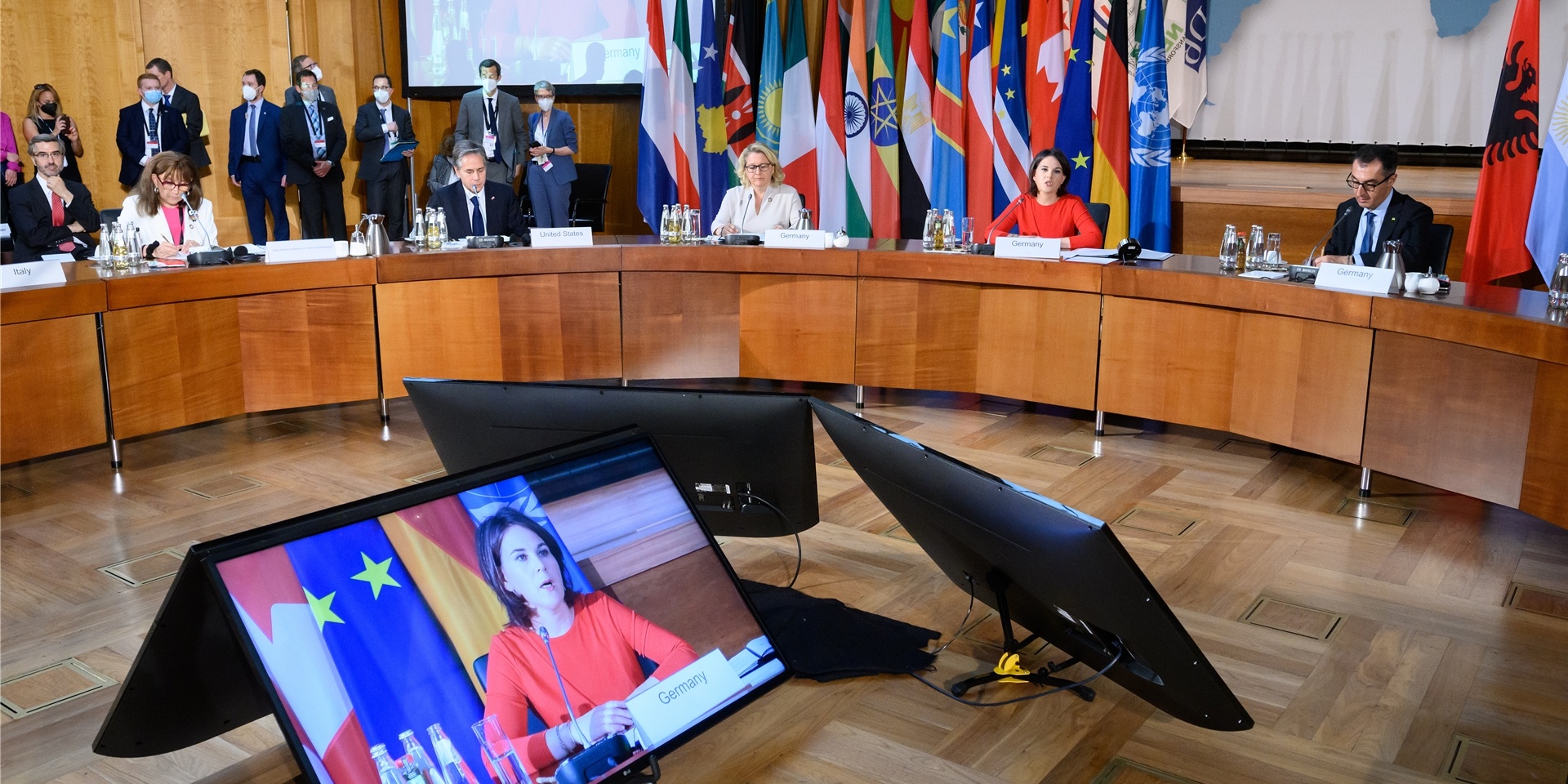 Annalena Baerbock, Bundesaußenministerin, eröffnet die Internationale Konferenz zur Ernährungssicherheit im Auswärtigen Amt.