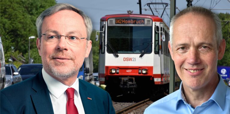 DSW21-Verkehrsvorstand Hubert Jung (l.) und Dr. Heinz-Josef Pohlmann, Leiter „Betrieb und Marketing“ bei DSW21 ziehen eine Bilanz zum 9-Euro-Ticket.