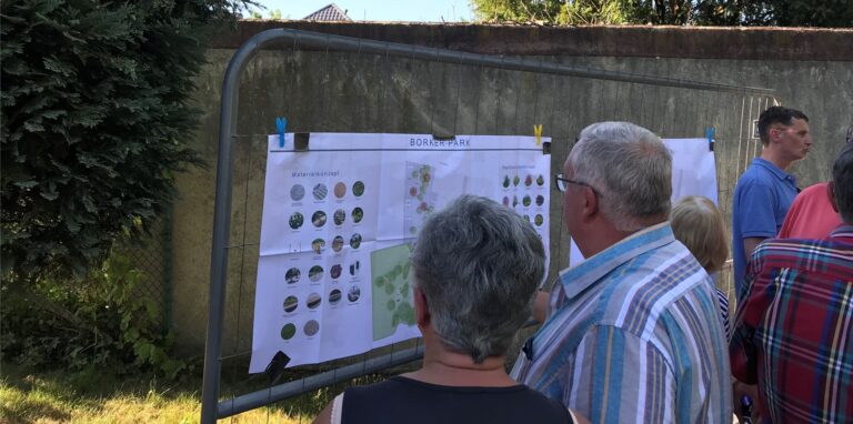 Bei zwei Bürgerversammlungen wurden die Borkerinnen und Borker über die Pläne zum neuen Borker Park informiert. Sie konnten auch Wünsche formulieren.