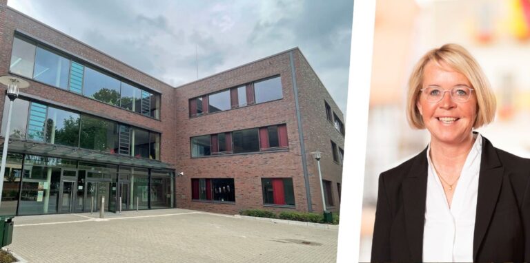 Montage: Die Wiehagenschule in Werne und Uta Leisentritt von der CDU