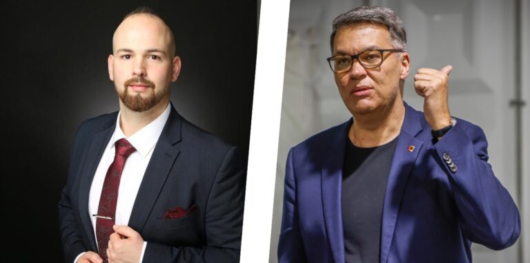 Stadteltern-Vorsitzender Sebastian Otten (l.) kritisiert den Vorstoß zum Energiesparen an Schulen von Dortmunds Oberbürgermeister Thomas Westphal.