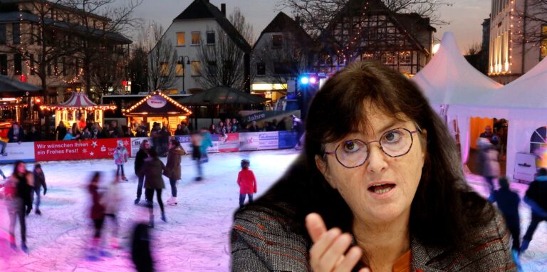 Bürgermeisterin Elke Kappen verkündete am Donnerstag den Verzicht auf die Eisbahn in der Kamener Winterwelt. „So schwer es uns auch fällt“, sagt sie mit Blick auf die Energiekrise.