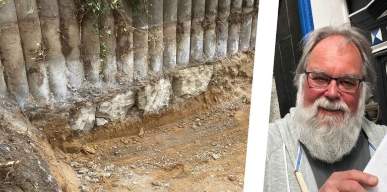 Stadtheimatpfleger Wolfgang Patzkowsky hat eine interessante Entdeckung gemacht. In einer Baugrube auf der „Rückseite“ der Bahnhofstraße sind die Grundmauern alter Brauereikeller zutage getreten.