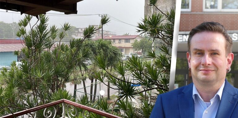 Ein Blick aus der Unterkunft der Schwerter Reisegruppe. Hurrikan „Ian“ hatte die Insel erreicht, während die Gruppe dort war. FBG-Schulleiter Heiko Klanke hat mit uns darüber gesprochen.