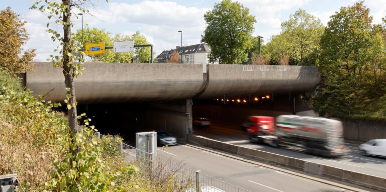 Blick auf den A46-Tunnel Wersten bei Düsseldorf.