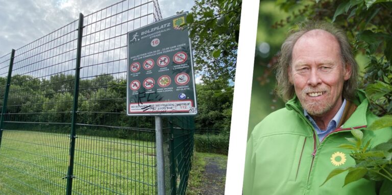 Friehelm Klemp (Grüne) schlägt den Bolzplatz am Montanhydraulikstadion als Standort für einen Outdoorjugendtreff vor. Die Gemeindeverwaltung hat mehrere Gegenargumente.